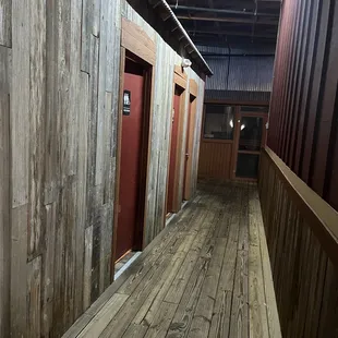 Restrooms in the patio area