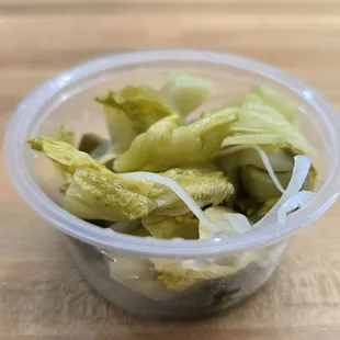 I had to get another serving of the pickled mustard greens as it complemented the caramelized pork belly's flavor