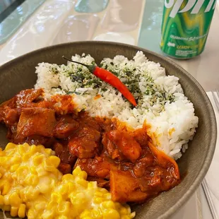 Dak Galbi over rice... DELICIOUS