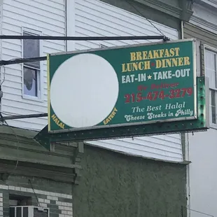 a restaurant sign