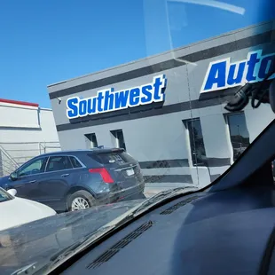 New windshield and part of the business name.