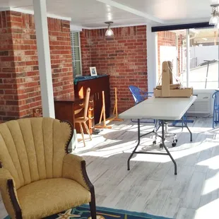 The view facing the other way in my sunroom/craft room