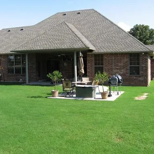 the back yard of a home