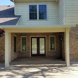 the front entrance of a home