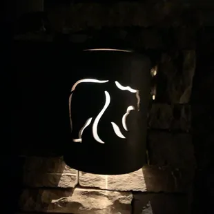 9&quot; Mountain Bear in Antique Copper and made with solar- night shot