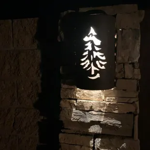 14&quot; Pine in Antique Copper and made with solar- night shot