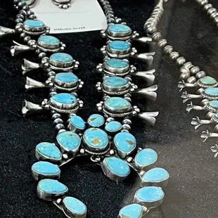 Native American turquoise squash blossoms