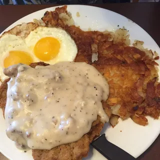 Chicken Fried Steak and 2 Eggs with Country Gravy