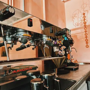 full espresso bar featuring single-origin coffee from our partners Abracadabra Woodstock, VT