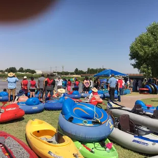 Our boat rentals lined up for Raft the Rio.
That's not a ufo, that's my finger!