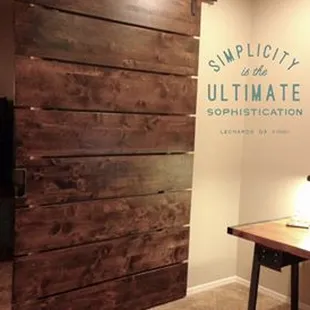 Alder wood barn door.