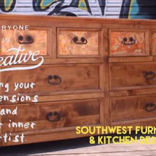 Copper, full extension rails and Alder wood.