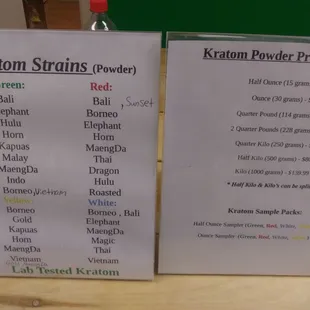 Kratom powder prices