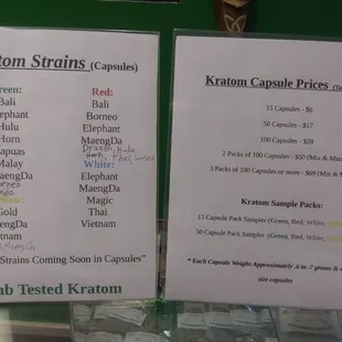 Kratom capsule prices