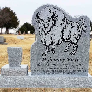 Custom shape memorial.  Made to represent a specific dancing tribe.