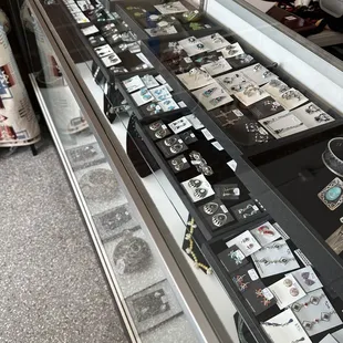 Jewelry in glass display