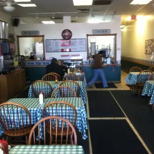 Cute and comfortable interior; please turn down the volume on the tv!