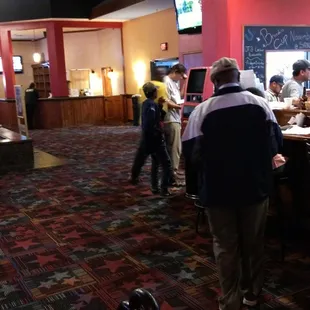 The far left is where we got chili today. The horse racing section is on the right. In between is where you enter the casino.