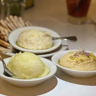 Three dips: Hummus, Garlic, Fava