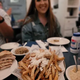 Fries with feta cheese