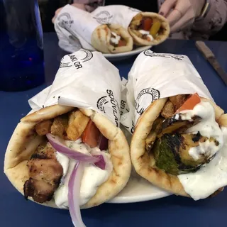 Hot Veggie Souvlaki Pita