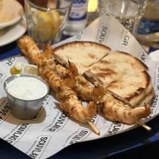 Shrimp Souvlaki Pita