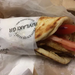 Shrimp SGR Souvlaki Pita