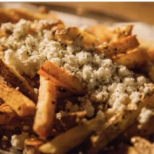 a plate of french fries