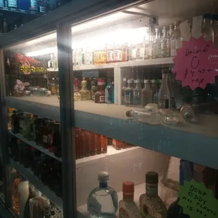 a refrigerator full of alcohol