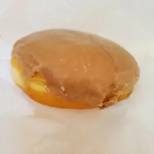 Custard cream filled maple donut