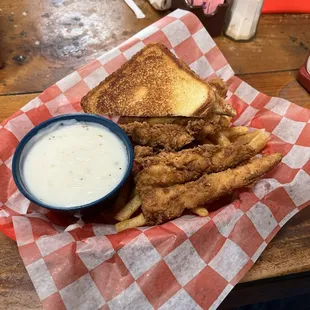Chicken strips with fries