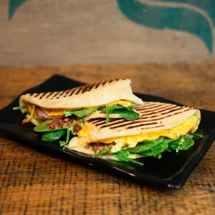 Our spring special sandwich, the Maple-Mustard Breakfast Grillatilla