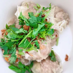 Spicy wontons --sold at Clement St. Farmers' Market