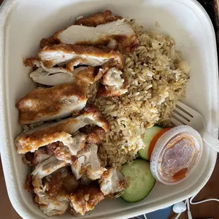 Fried chicken fried rice bowl