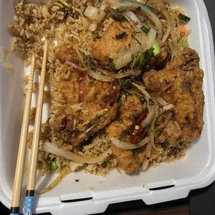 Spicy fried pork chops