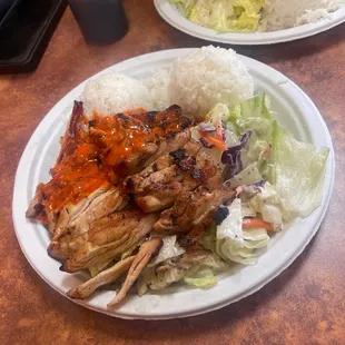 two plates of food on a table