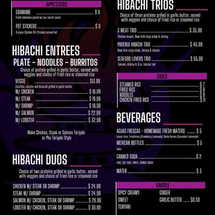 Updated menu January 2025