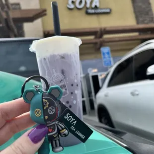 Cute little grand opening day keychain