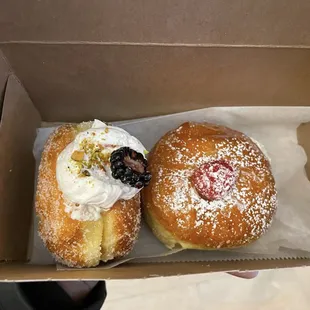 BlackBerry pistachio on the Left and Creme brûlée on the right