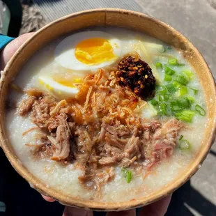 Pork ginger congee was so satisfying, has a kick too