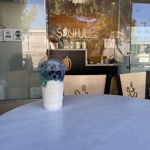 #5 pandan jelly and boba tofu + extra basil seeds and grass jelly 0% sweet