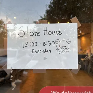 Updated hours