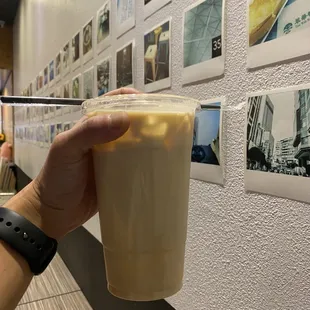 Creamy milk tea with egg pudding