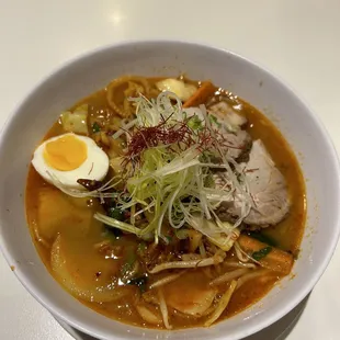 Spicy Stamina Ramen with Chashu and egg