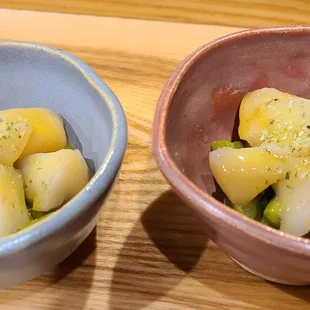 Asparagus and raw scallop