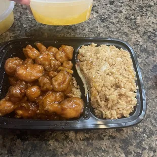 DS10.Orange Chicken Combination Plate