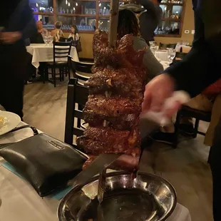 Just an example of the meat skewers that come to your table.  They slice it for you.