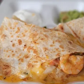 Grilled shrimp quesadilla