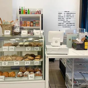 The Lunchbox, A grab and go section of Space 519 featuring fresh pastries and savory items for quick purchasing.