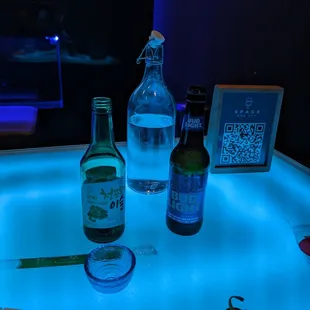 bottles of alcohol on a table